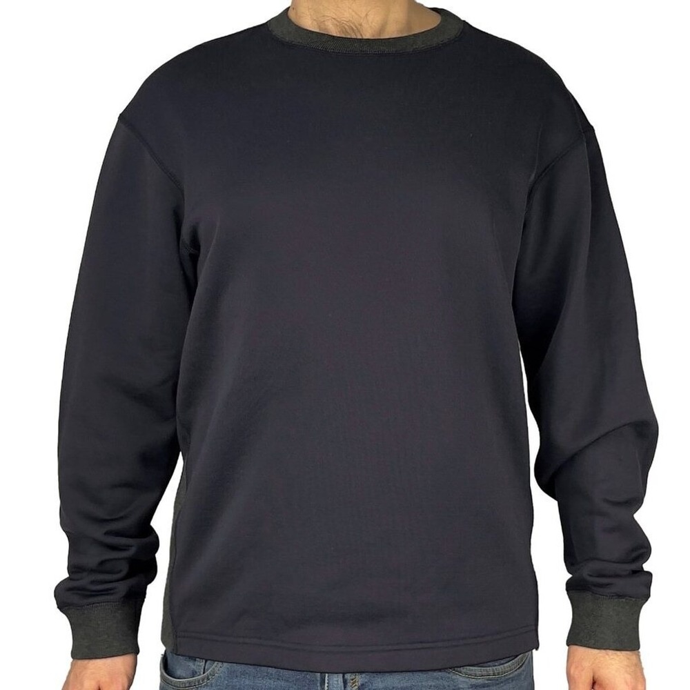 KOLOR 2 Tone Cotton Blend Crew Neck Navy Blue & Gray‎ Sweatshirt Sweater M/L